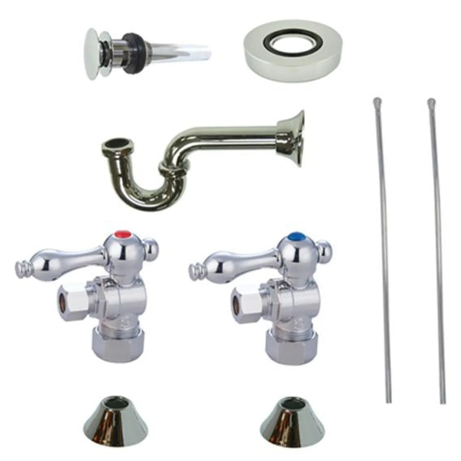 Kingston Brass Trimscape Traditional Plumbing Sink Trim Kit with P Trap for Vessel Sink with Overflow Hole