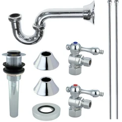 Kingston Brass Trimscape Traditional Plumbing Sink Trim Kit with P Trap for Vessel Sink without Overflow Hole