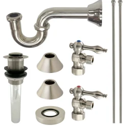 Kingston Brass Trimscape Traditional Plumbing Sink Trim Kit without Overflow Hole with P Trap for Vessel Sink