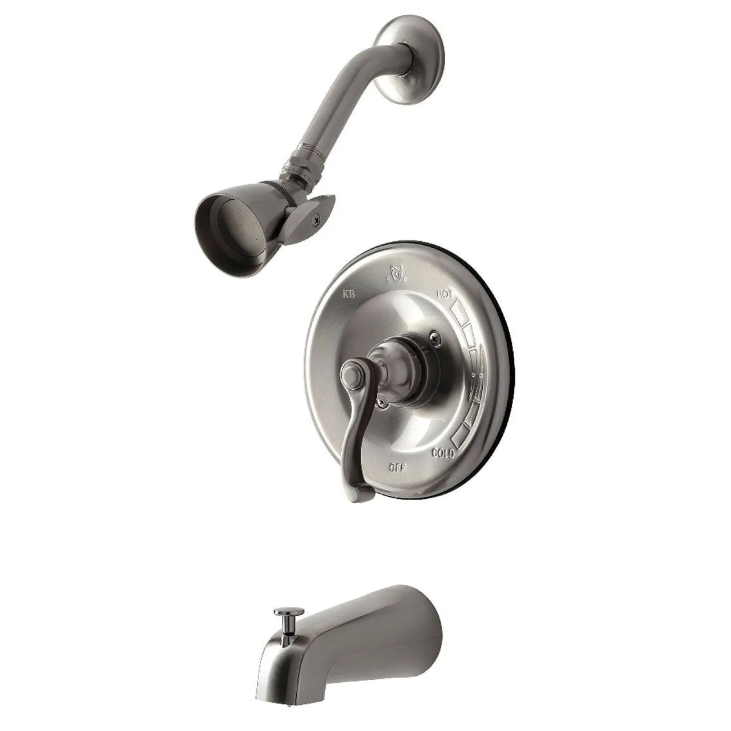 Kingston Brass Tub and Shower Faucet in Brushed Nickel