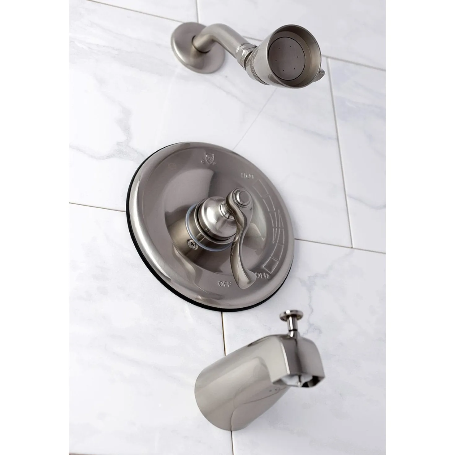 Kingston Brass Tub and Shower Faucet in Brushed Nickel
