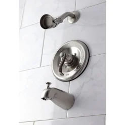 Kingston Brass Tub and Shower Faucet in Brushed Nickel