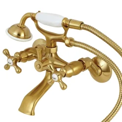 Kingston Brass Tub Wall Mount Clawfoot Tub Faucet with Hand Shower