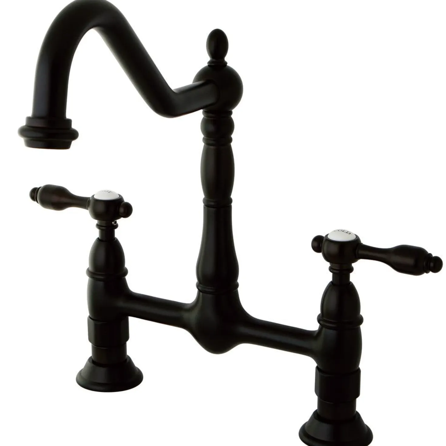 Kingston Brass Tudor 8" Bridge Kitchen Faucet without Sprayer