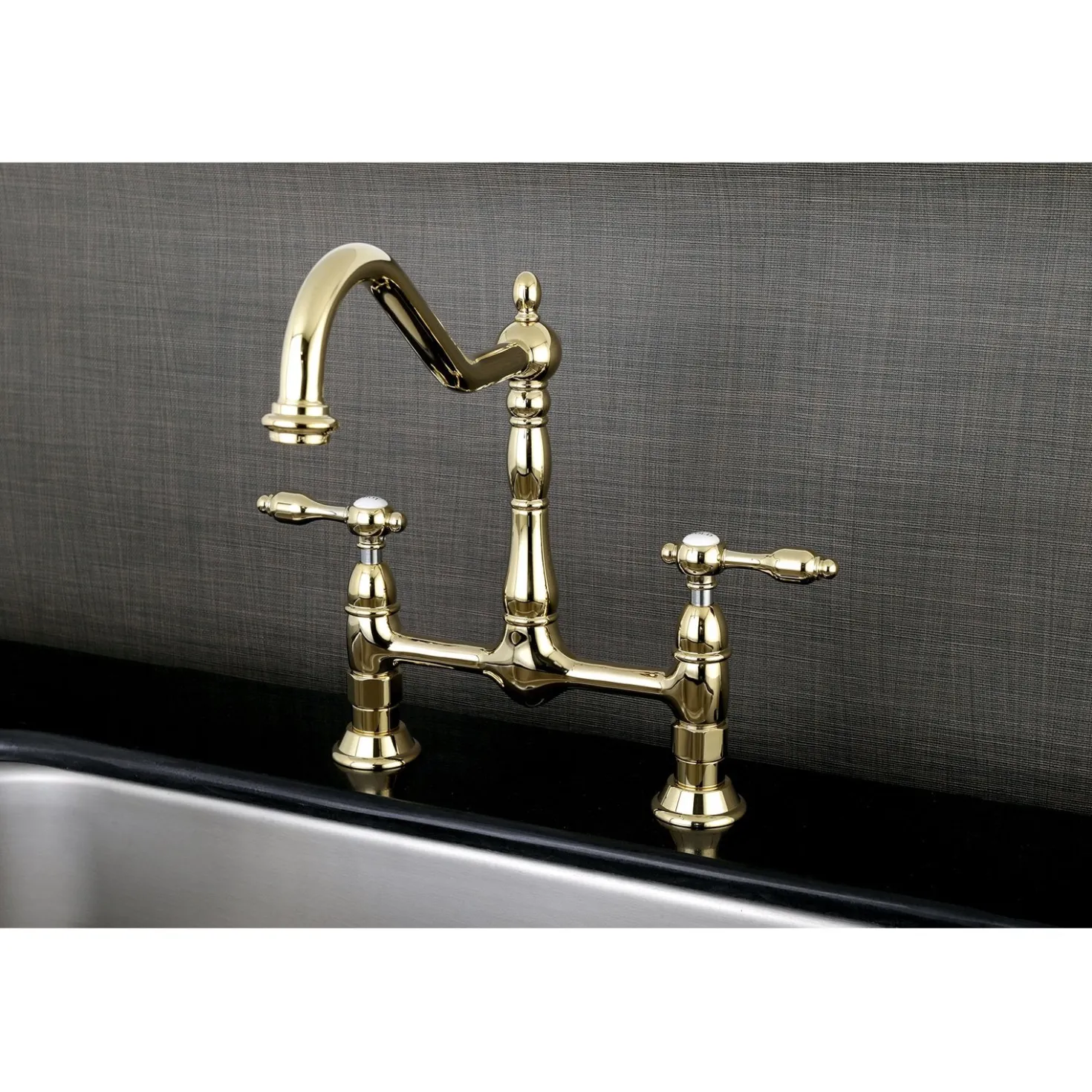 Kingston Brass Tudor 8" Bridge Kitchen Faucet without Sprayer
