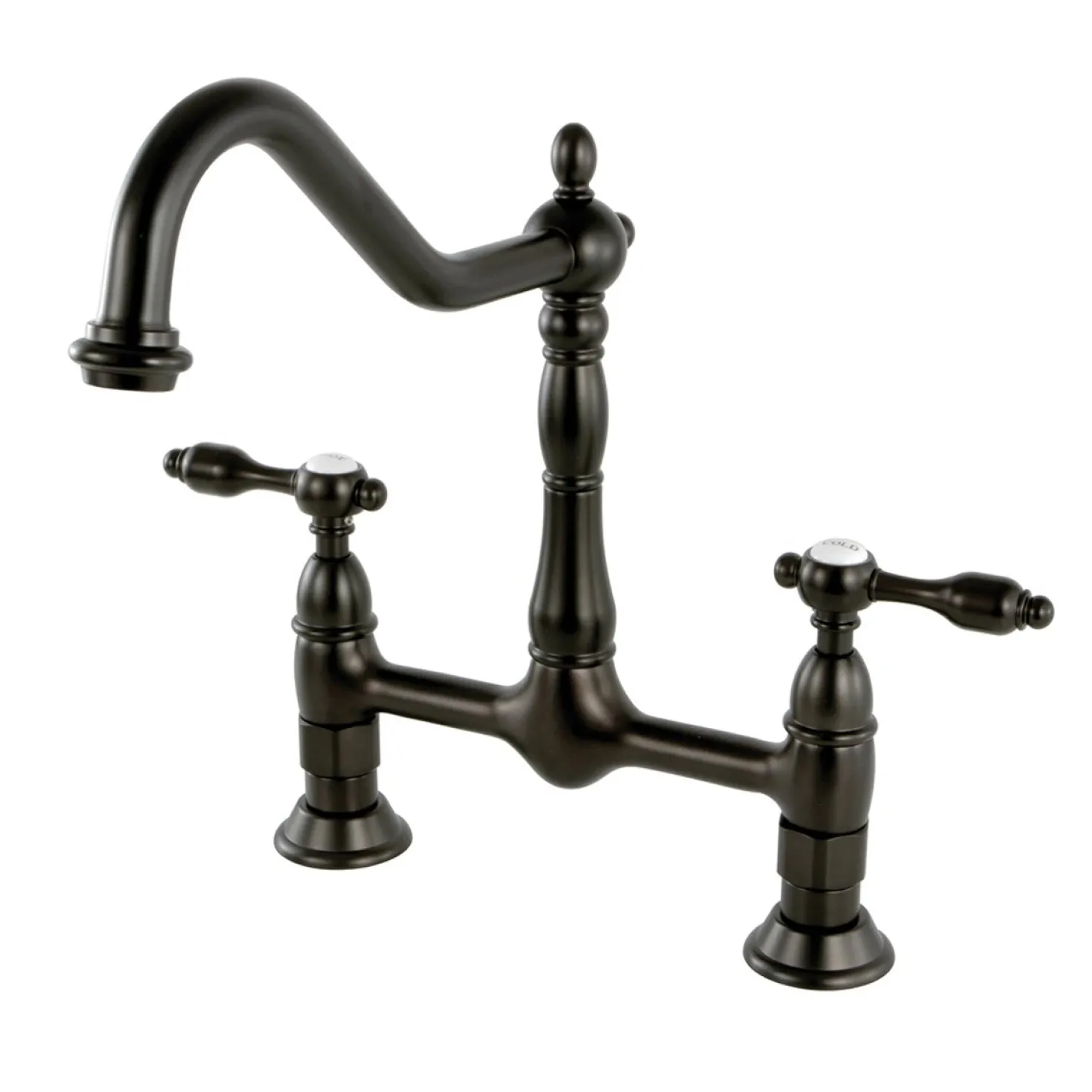 Kingston Brass Tudor 8" Bridge Kitchen Faucet without Sprayer