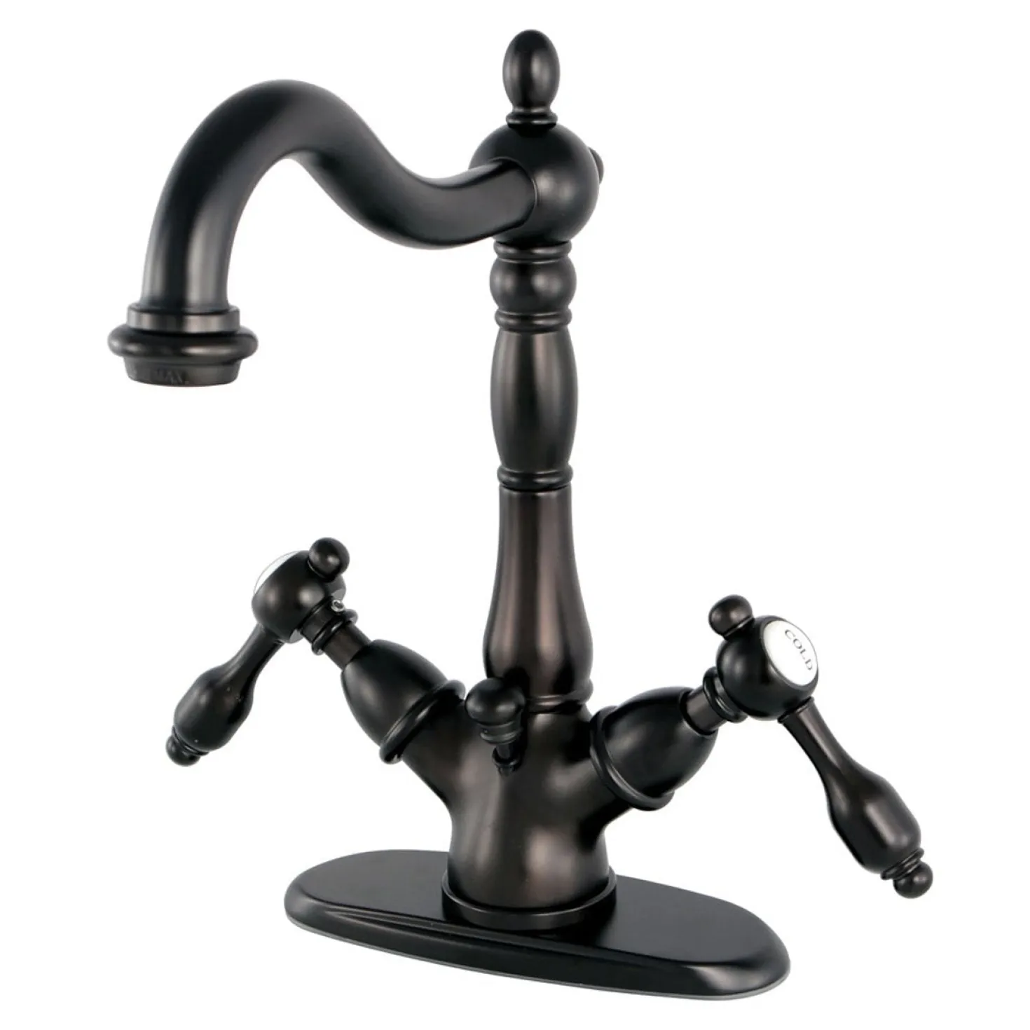 Kingston Brass Tudor 4" Center Lavatory Faucet with Brass Pop-up