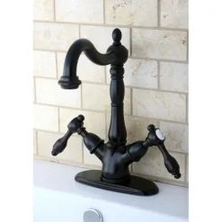 Kingston Brass Tudor 4" Center Lavatory Faucet with Brass Pop-up