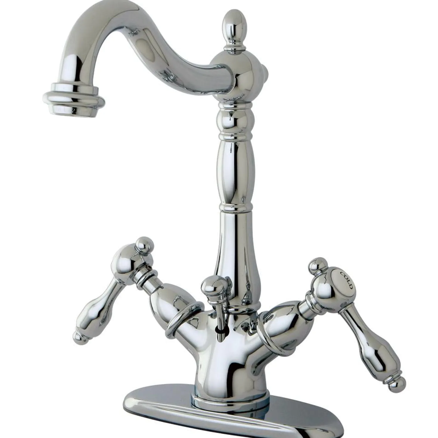 Kingston Brass Tudor 4" Center Lavatory Faucet with Brass Pop-up