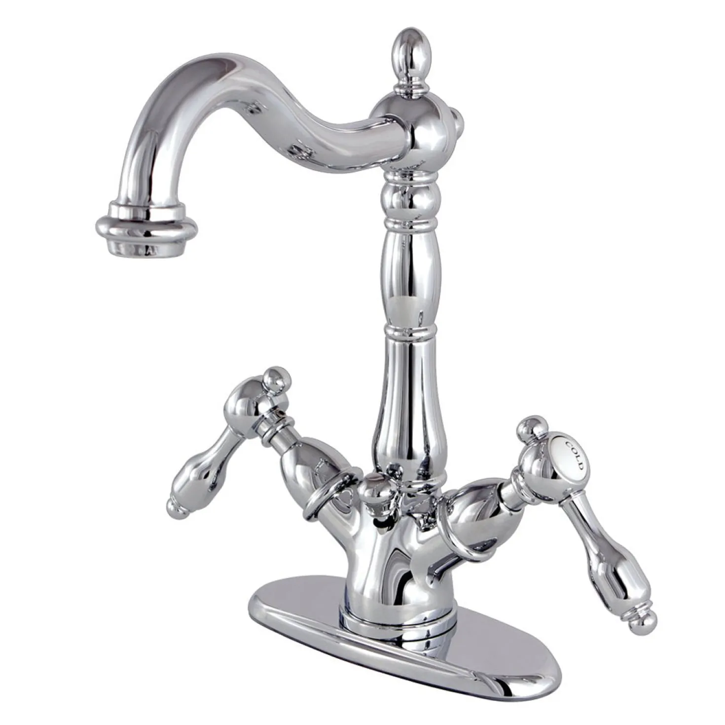 Kingston Brass Tudor 4" Center Lavatory Faucet with Brass Pop-up