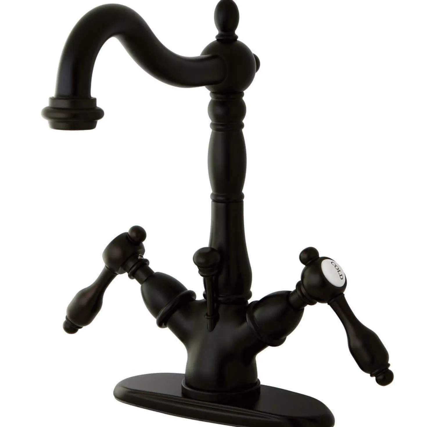 Kingston Brass Tudor 4" Center Lavatory Faucet with Brass Pop-up