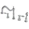 Kingston Brass Tudor Classic 8" Center Kitchen Faucet with Brass Sprayer