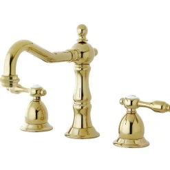 Kingston Brass Tudor Classic Widespread Lavatory Faucet with Brass Pop-up