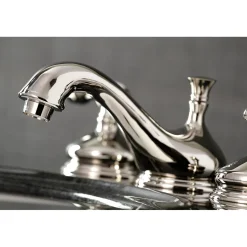 Kingston Brass Tudor Deck Mount 8-Inch Widespread Bathroom Faucet