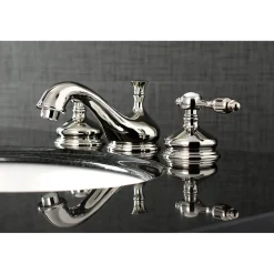 Kingston Brass Tudor Deck Mount 8-Inch Widespread Bathroom Faucet