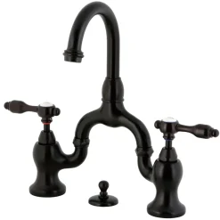 Kingston Brass Tudor Deck Mount Bridge Bathroom Faucet