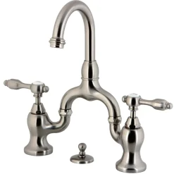 Kingston Brass Tudor Deck Mount Bridge Bathroom Faucet