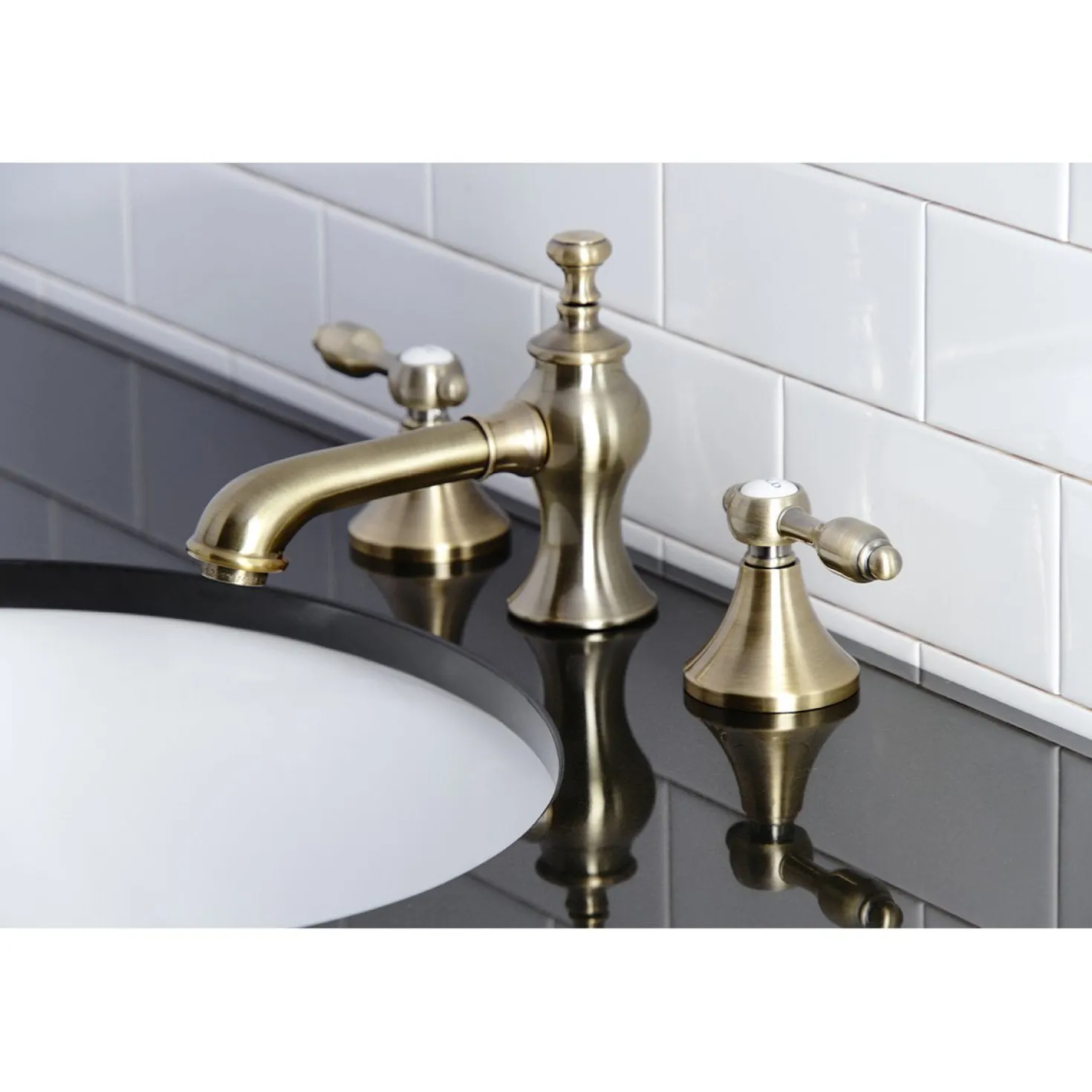 Kingston Brass Tudor 8-Inch Widespread Bathroom Faucet