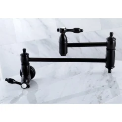 Kingston Brass Tudor Wall Mount Pot Filler Kitchen Faucet