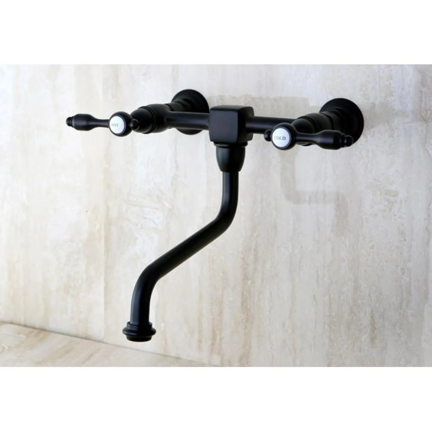 Kingston Brass Tudor Wall Mount 8" Center Vessel Sink Faucet