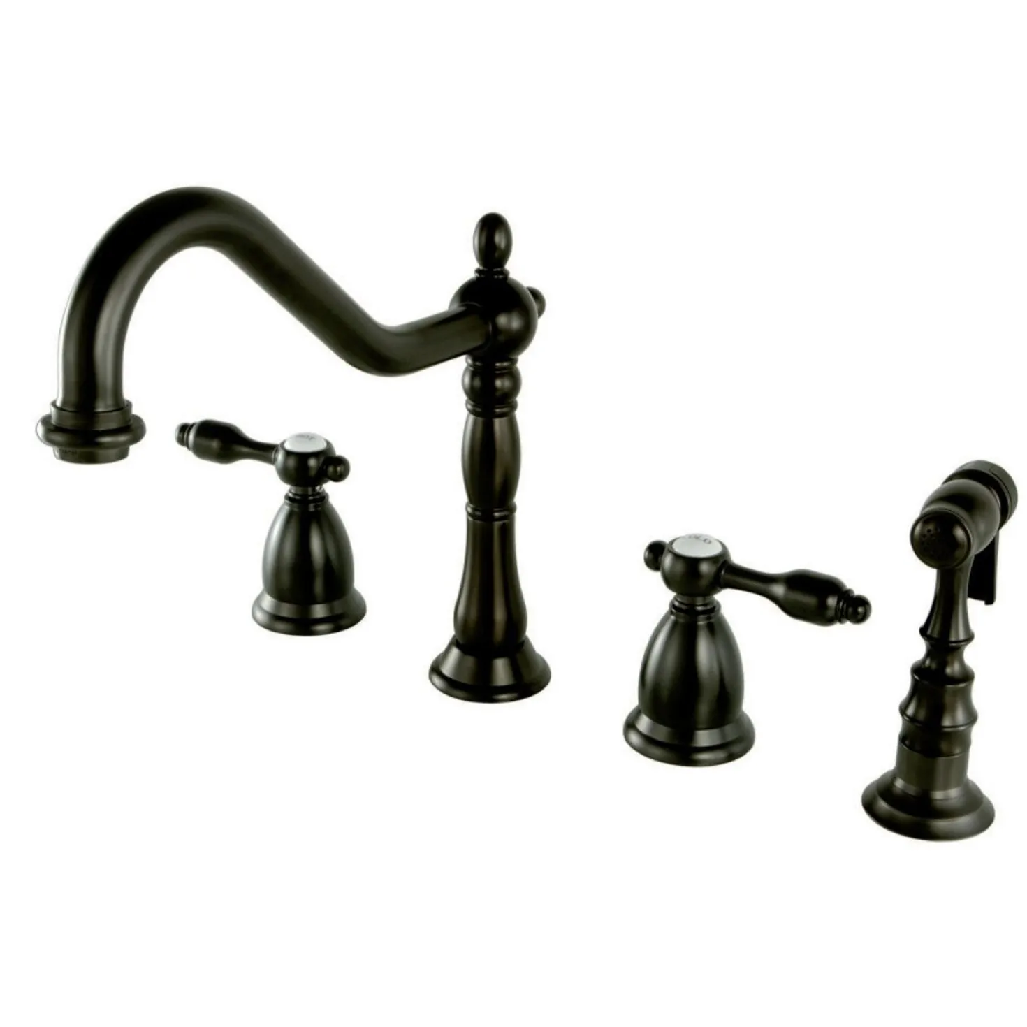 Kingston Brass Tudor Widespread Kitchen Faucet