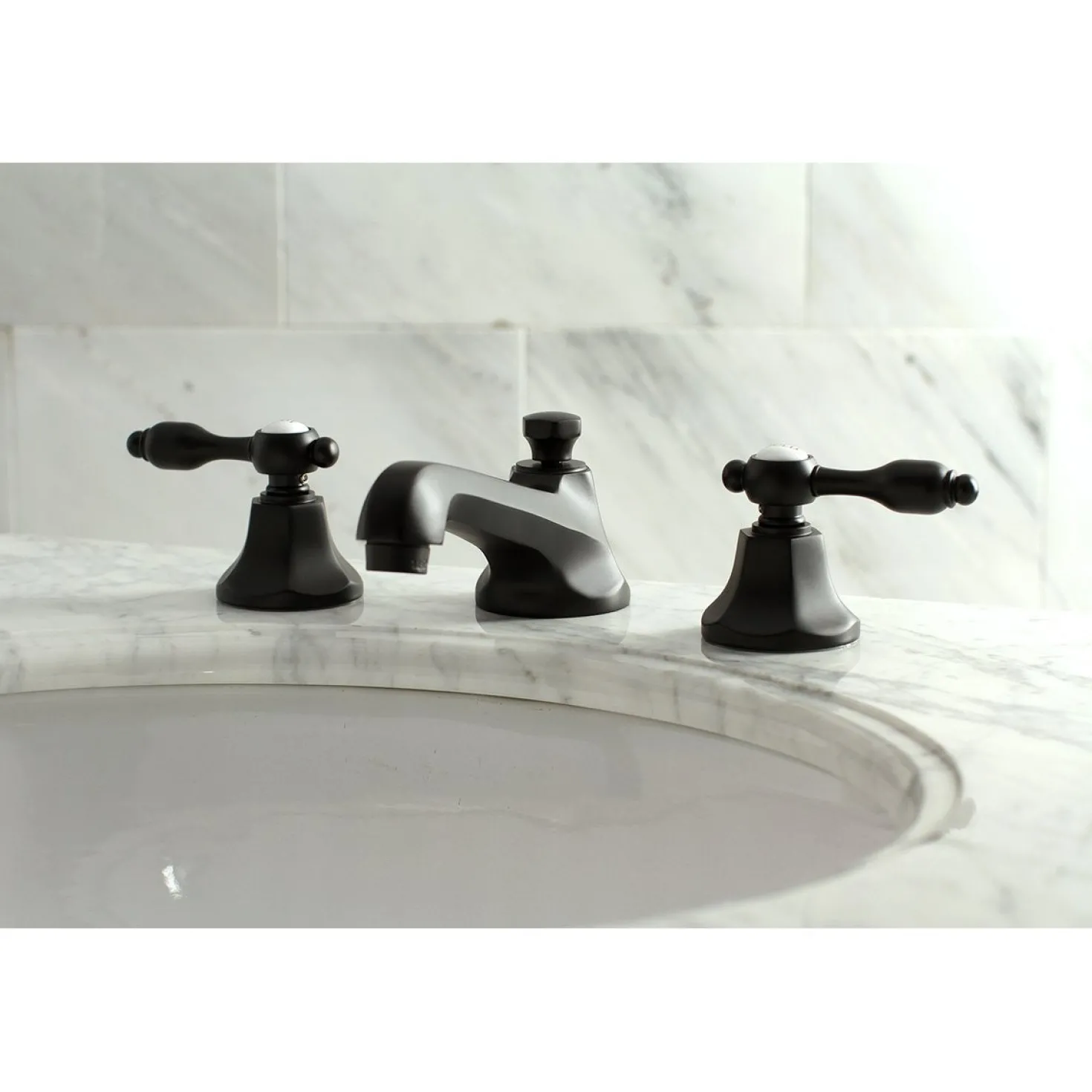 Kingston Brass Tudor 8" Widespread Deck Mount Bathroom Faucet