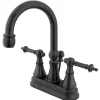 Kingston Brass Tuscany Handle 4" Centerset Lavatory Faucet with Brass Pop-up