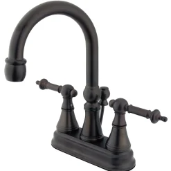 Kingston Brass Tuscany Handle 4" Centerset Lavatory Faucet with Brass Pop-up