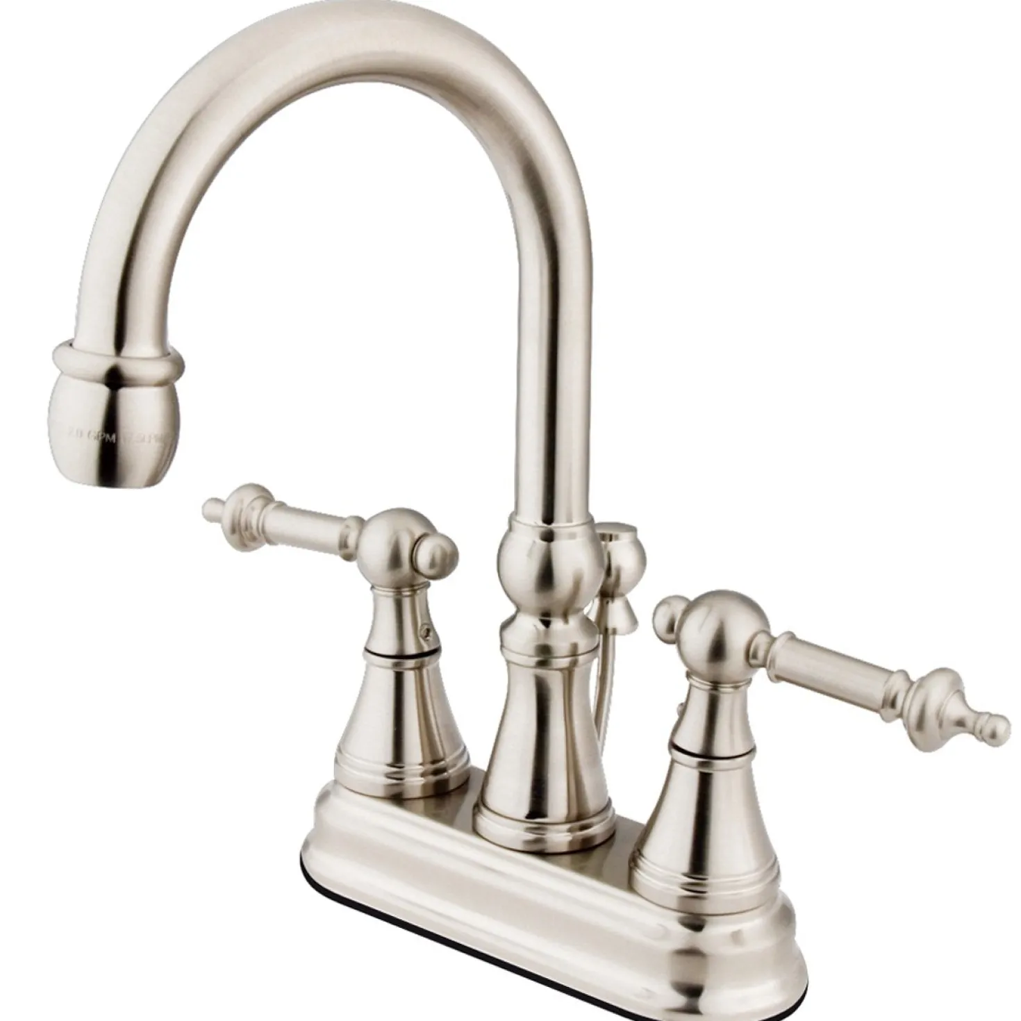 Kingston Brass Tuscany Handle 4" Centerset Lavatory Faucet with Brass Pop-up