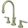 Kingston Brass Tuscany Handle 8" to 16" Widespread Lavatory Faucet with Brass Pop-up