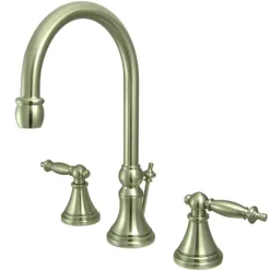 Kingston Brass Tuscany Handle 8" to 16" Widespread Lavatory Faucet with Brass Pop-up