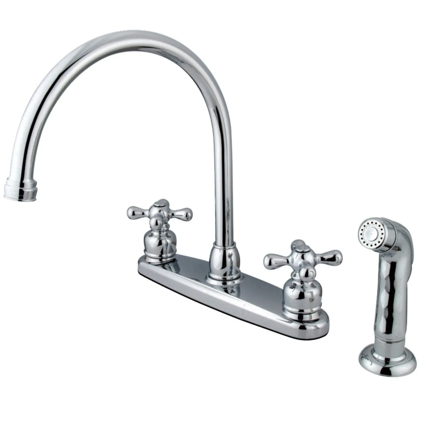 Kingston Brass Twin-Handle 8" Centerset Kitchen Faucet