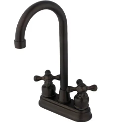 Kingston Brass Twin Handles 4" Centerset Bar Faucet