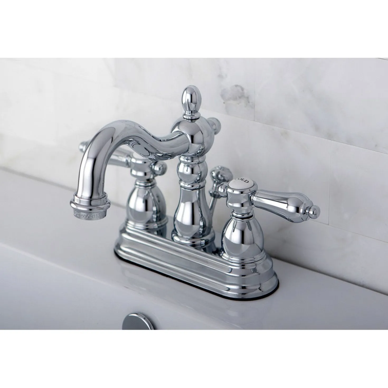 Kingston Brass Twin Handles 4-Inch Centerset Bathroom Faucet