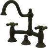 Kingston Brass Two Handle 8" Widespread Lavatory Faucet with Brass Pop-up
