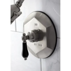 Kingston Brass VB4638PKLSO Metropolitan Onyx Shower Faucet Only with Lever Handle in Brushed Nickel