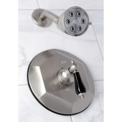 Kingston Brass VB4638PKLSO Metropolitan Onyx Shower Faucet Only with Lever Handle in Brushed Nickel