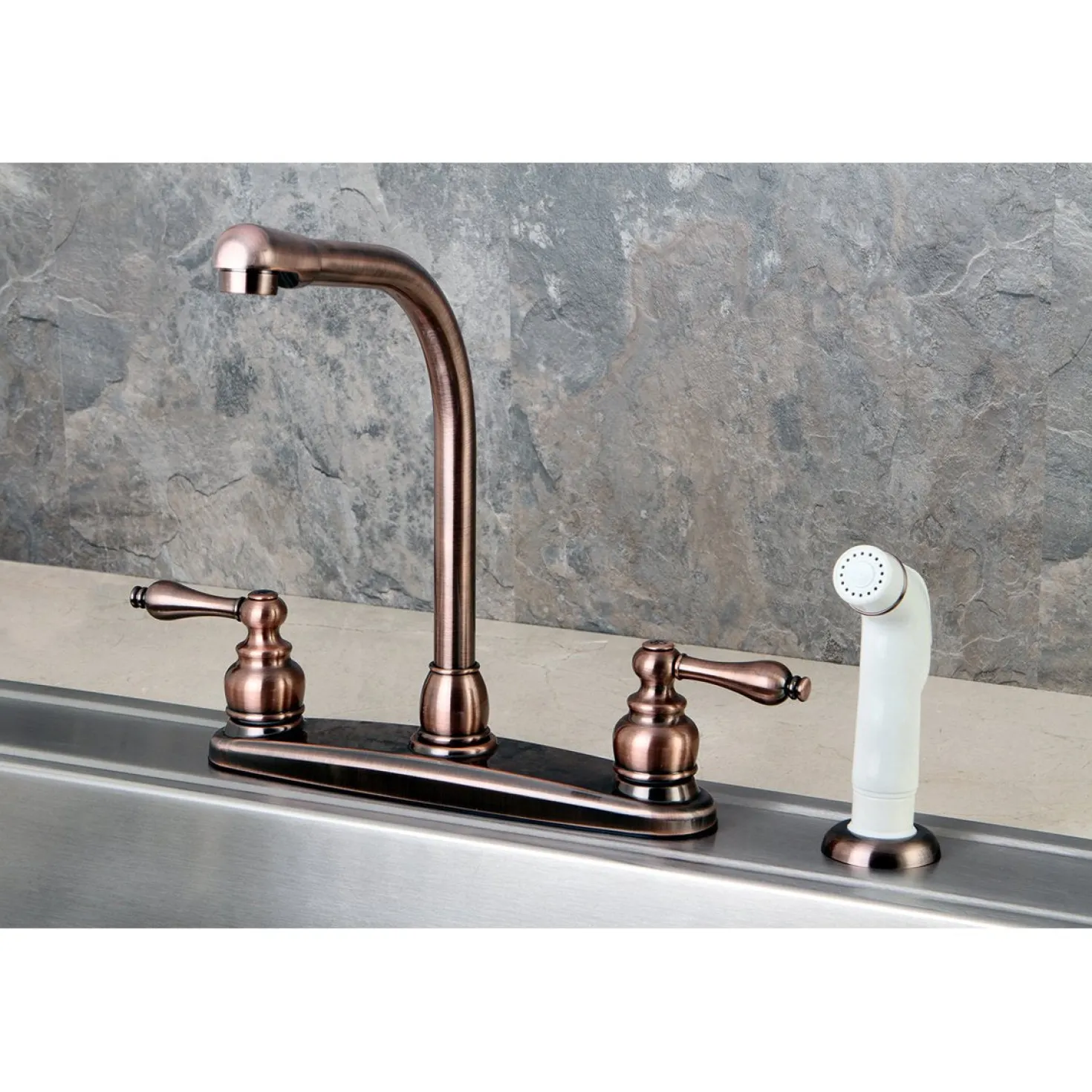 Kingston Brass Victorian Centerset 4-Hole Kitchen Faucet