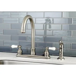 Kingston Brass Victorian Centerset Deck Mount Kitchen Faucet