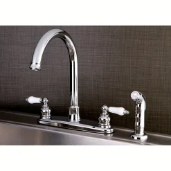 Kingston Brass Victorian Centerset Deck Mount Kitchen Faucet