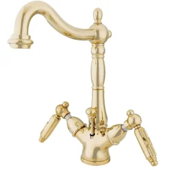 Kingston Brass Victorian Deck Mount 4-Inch Centerset 3-Hole Bathroom Faucet