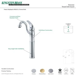 Kingston Brass Victorian Deck Mount Vessel Sink Faucet