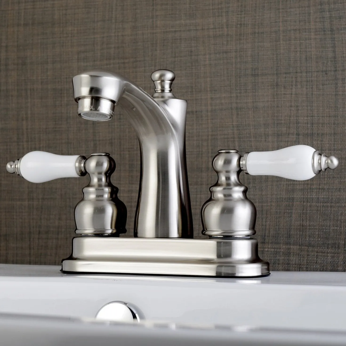 Kingston Brass Victorian Deck Mount 4-Inch Centerset Bathroom Faucet