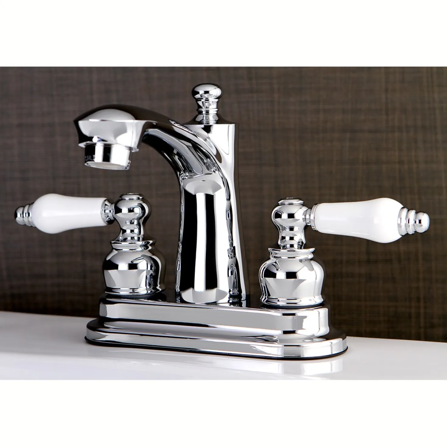 Kingston Brass Victorian Deck Mount 4-Inch Centerset Bathroom Faucet
