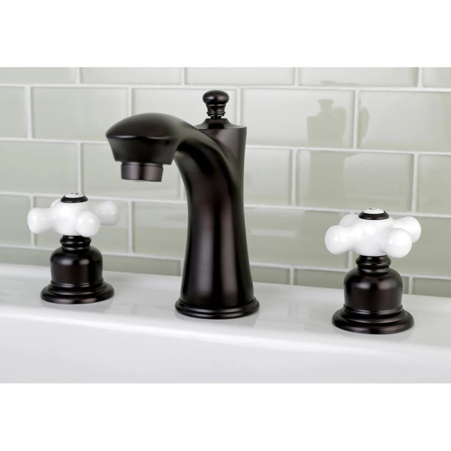 Kingston Brass Victorian Deck Mount 8" Widespread Bathroom Faucet
