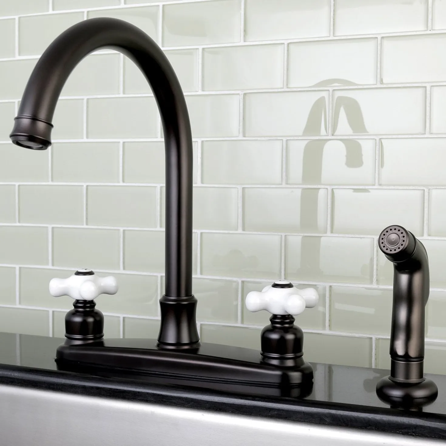Kingston Brass Victorian 4-Hole Centerset Kitchen Faucet
