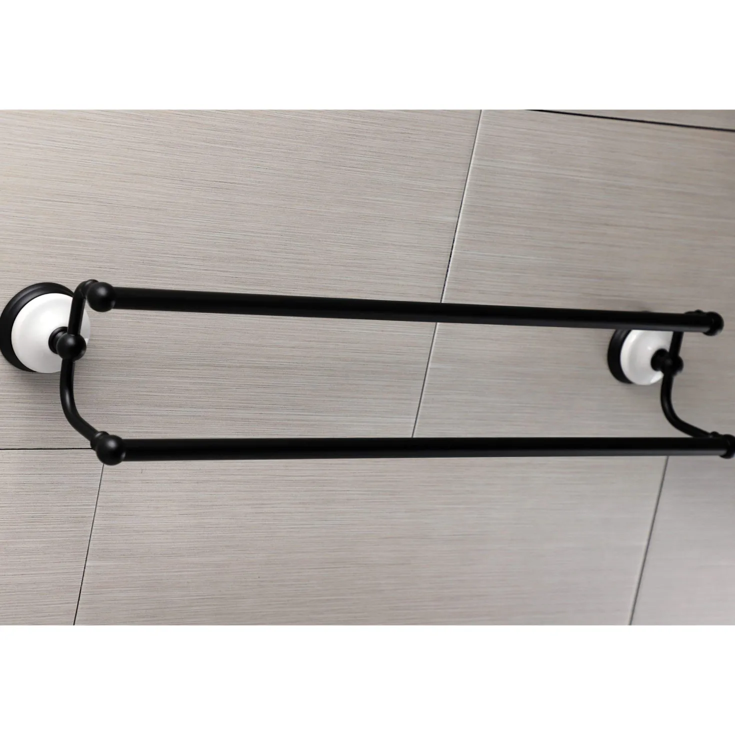 Kingston Brass Victorian 24-Inch Dual Towel Bar in Matte Black