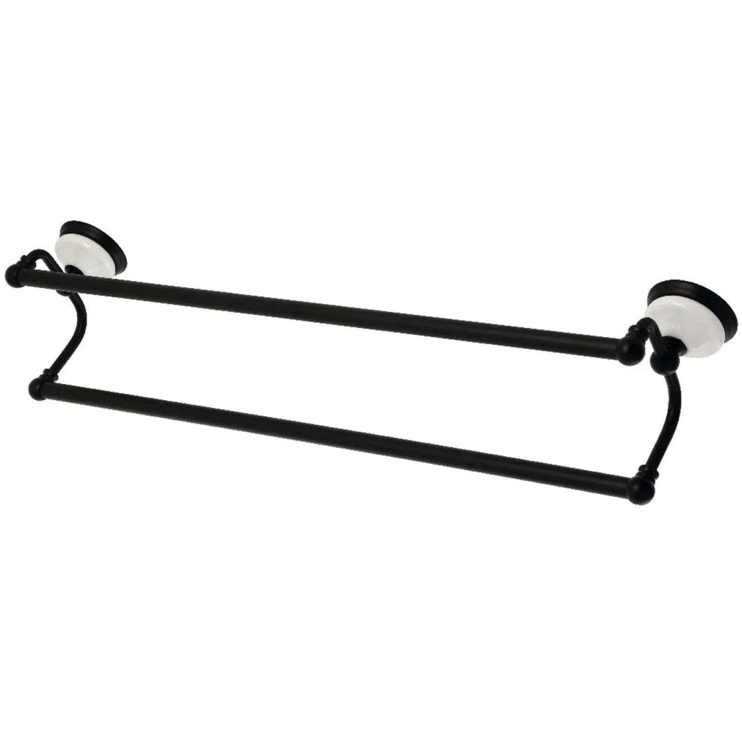 Kingston Brass Victorian 24-Inch Dual Towel Bar in Matte Black