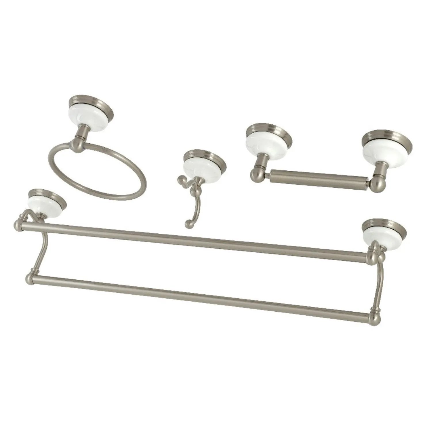 Kingston Brass Victorian 4-Pieces Dual Towel Bar Bathroom Hardware Set