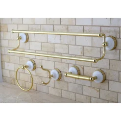 Kingston Brass Victorian 4-Pieces Dual Towel Bar Bathroom Hardware Set